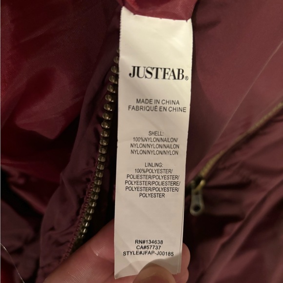 JustFab Womens Maroon Winter Long Jacket, Fur Hood, M - Picture 8 of 8